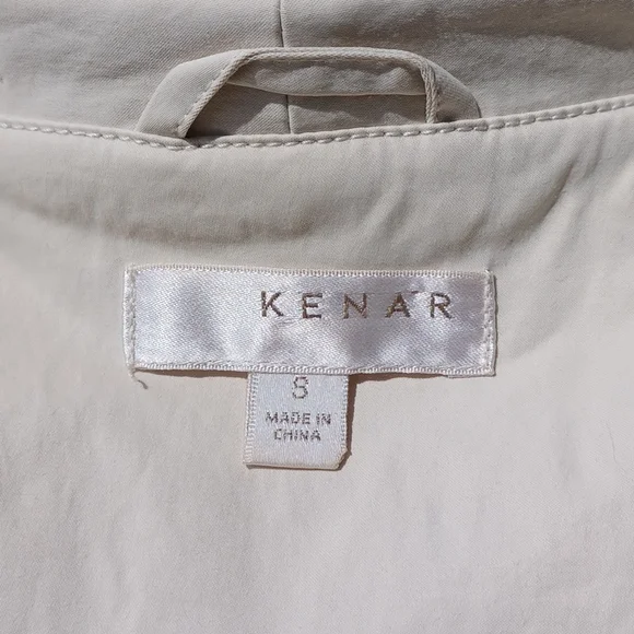 Kenar - Cream Multi Button Ruffled, Belted,Lined and Water Resist Jacket WS - Picture 12 of 16